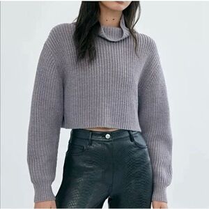 Aritzia Wilfred Montpellier Waist Turtleneck in Heather Medium Grey in Size S